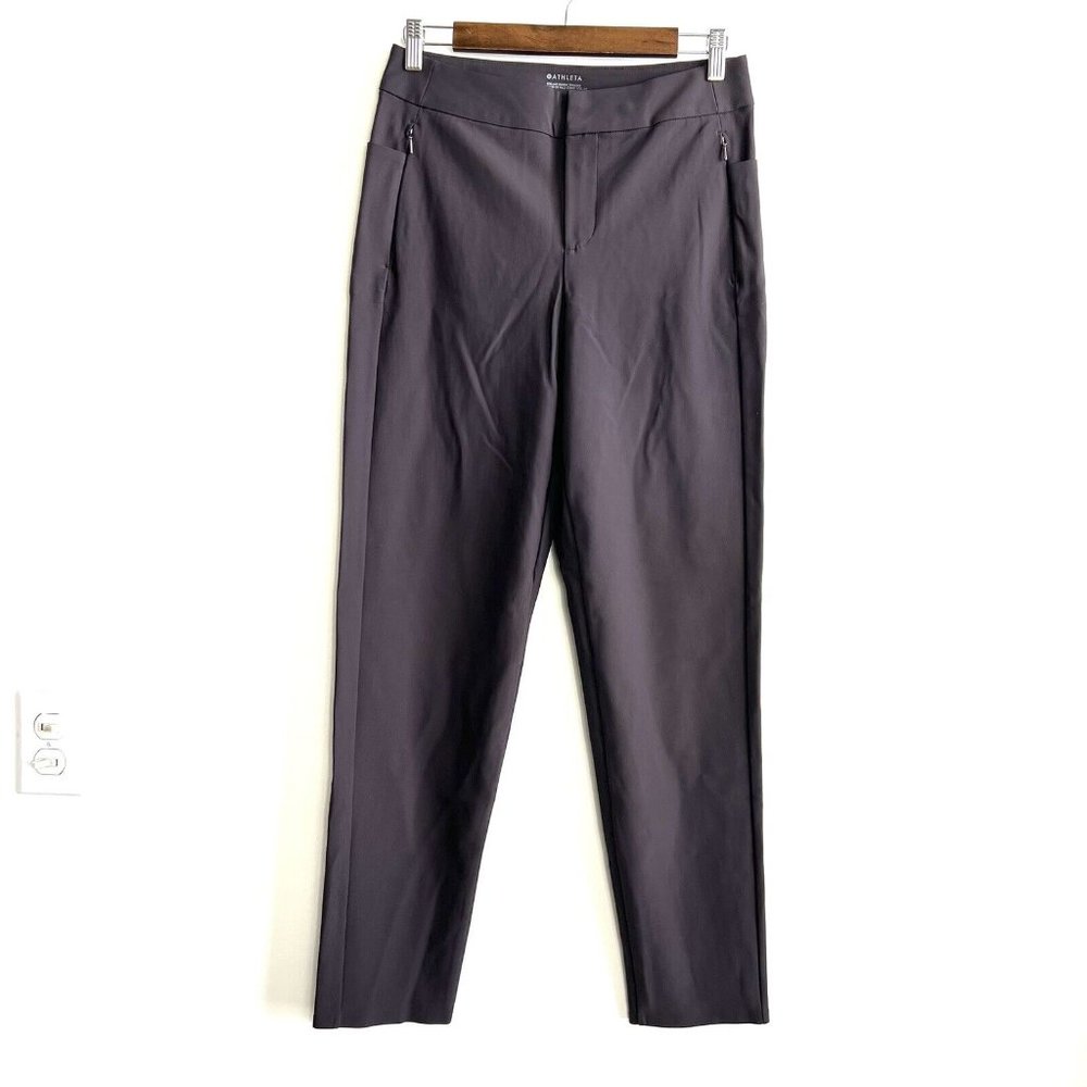Athleta Womens Stellar Skinny Trouser Pant 8 Tall Purple Eggplant Pants Casual